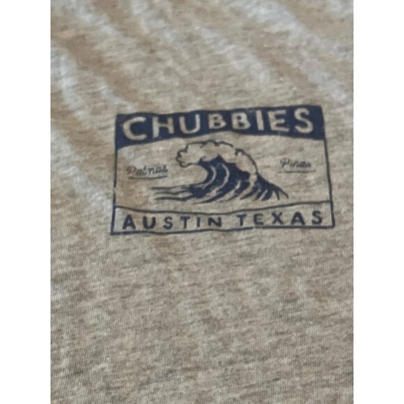 Chubbies Austin Texas Graphic T-Shirt Gray Short Sleeve‎ Mens L Cotton/Polyester - Picture 2 of 6